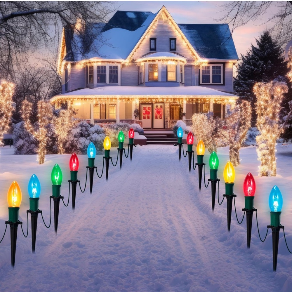 Christmas multicolor C9 pathway lights